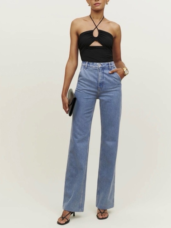 Reformation Denim - Reformation Brynn High Rise Wide Leg Trouser Jeans Women 30 Oneida‎ Blue Wash